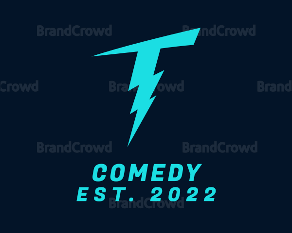 Electric Thunder Letter T Logo
