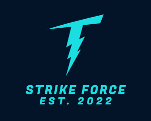 Strike - Electric Thunder Letter T logo design