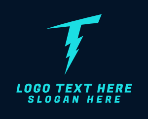 Electric Thunder Letter T Logo