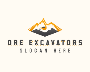 Excavator Quarry Mining logo design