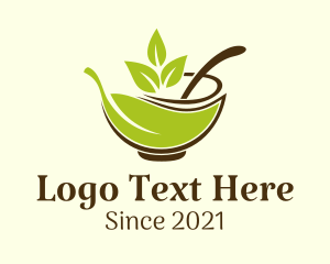 Organic - Herbal Leaf Salad Bowl logo design