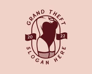 Sexy Woman Corset Lingerie logo design