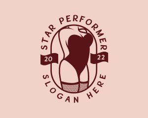 Entertainer - Sexy Woman Corset Lingerie logo design