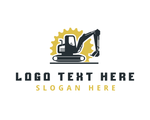 Contractor - Gear Excavator Construction logo design