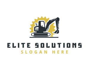 Gear Excavator Construction logo design