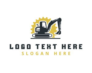 Excavator - Gear Excavator Construction logo design