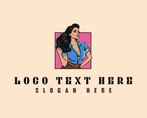 Lady - Sexy Woman Hairstylist logo design