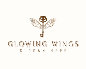 Dragonfly Key Wings logo design