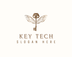 Dragonfly Key Wings logo design