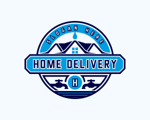 House Plumbing Faucet logo design