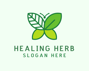 Leaf Herb Butterfly logo design