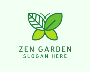 Leaf Herb Butterfly logo design