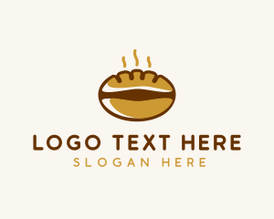 Coffee Bean Bread Breakfast Logo