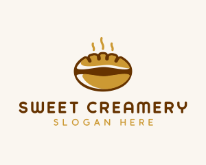 Coffee Bean Bread Breakfast logo design