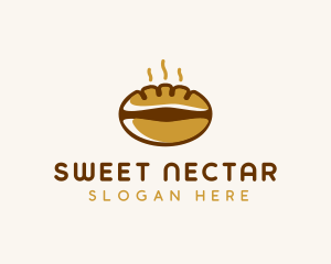 Coffee Bean Bread Breakfast logo design