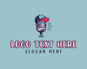 Podcasting - Podcast Microphone Cap logo design