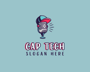 Cap - Podcast Microphone Cap logo design