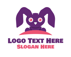 Nursery - Cute Purple Bunny logo design