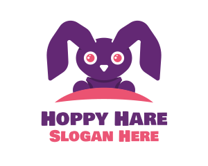 Cute Purple Bunny logo design