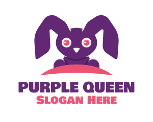 Cute Purple Bunny logo design