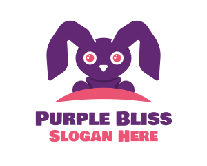 Cute Purple Bunny logo design