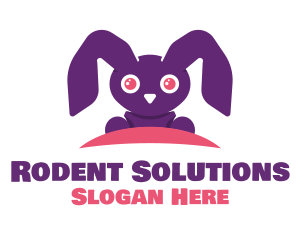 Cute Purple Bunny logo design