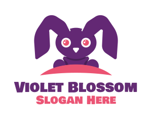 Cute Purple Bunny logo design