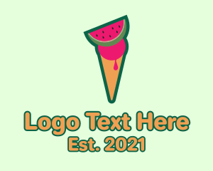 Gelato - Watermelon Ice Cream logo design