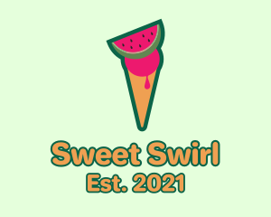 Soft Serve - Watermelon Ice Cream logo design