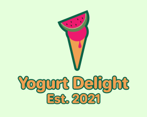 Yogurt - Watermelon Ice Cream logo design
