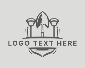 Agriculture - Shovel Spade Tool logo design