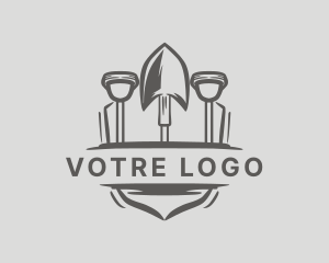 Agriculture - Shovel Spade Tool logo design