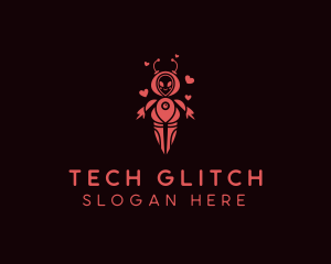 Heart Tech Robot  logo design