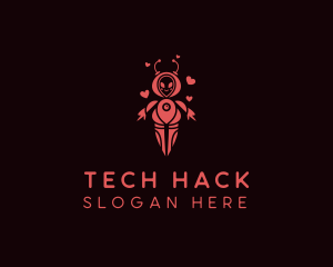 Heart Tech Robot  logo design