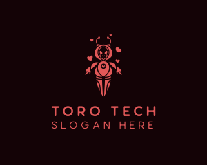 Heart Tech Robot  logo design