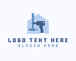 Triangle Ruler - House Handyman Tools logo design