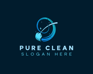 Housekeeping Cleaning Mop logo design