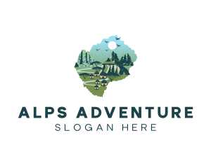 Alps - Lesotho Mountains Africa logo design