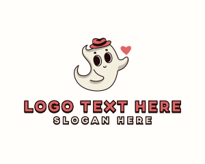 Heart - Cartoon Halloween Ghost logo design