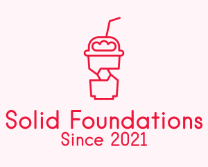 Juice Stall - Pink Cafe Cooler logo design