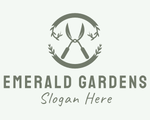 Gardening Scissors Lawn Care  logo design