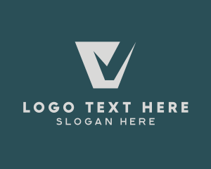 Investor - Finance Check Letter V logo design