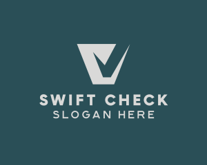 Check - Professional Check Letter V logo design