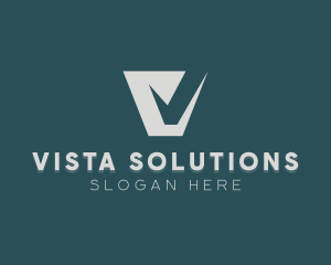 Professional Consulting Letter V logo design