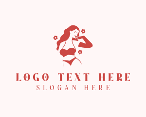 Gloves - Woman Bikini Lingerie logo design