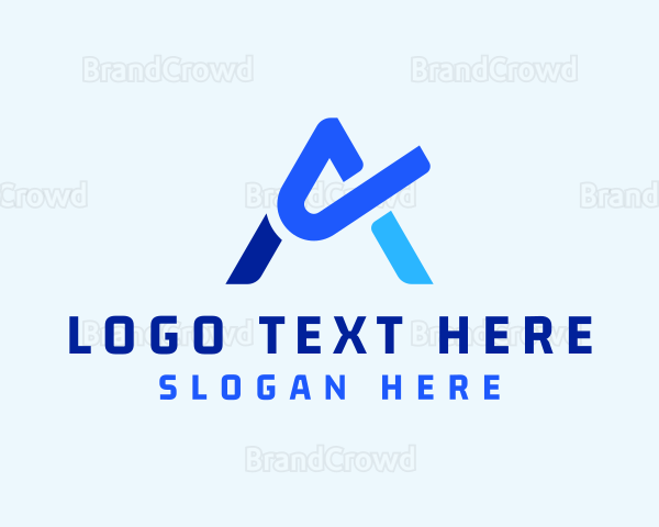 Swoosh Tech Letter A Logo