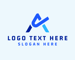 Digital Banking - Swoosh Tech Letter A logo design