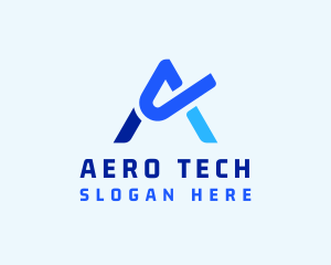 Swoosh Tech Letter A  logo design