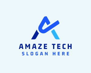 Swoosh Tech Letter A  logo design