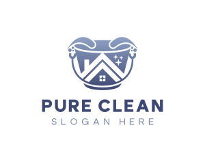 Housekeeping Bucket Cleaning logo design